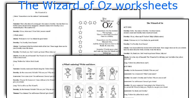The Wizard Of Oz Worksheets | Free Worksheets Samples