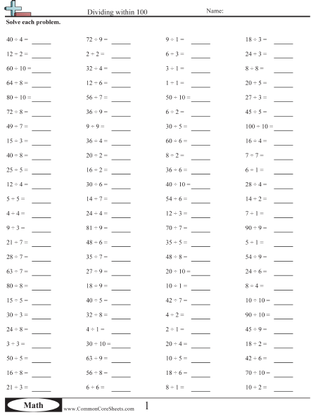 Division Worksheets