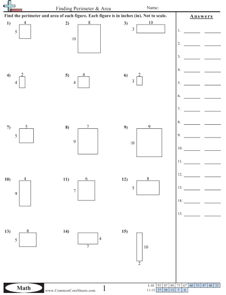 Area & Perimeter Worksheets