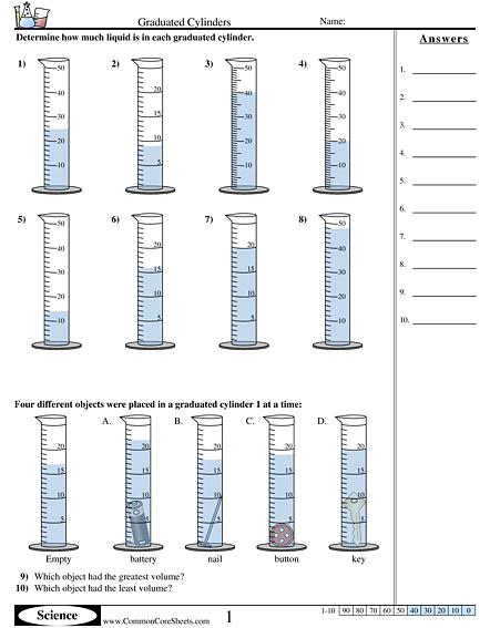Volume Worksheets