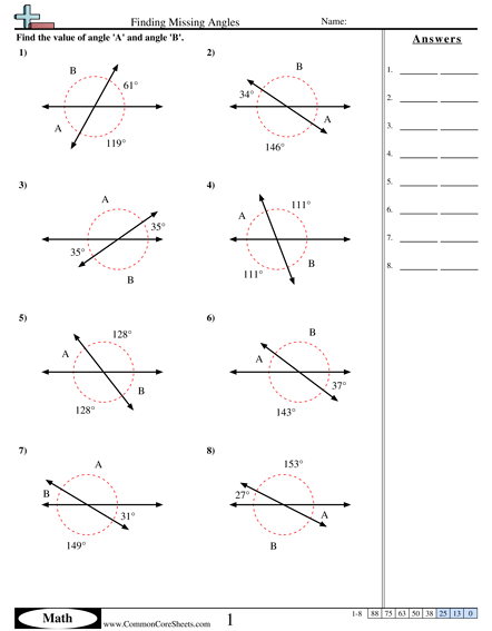 Angles Worksheets