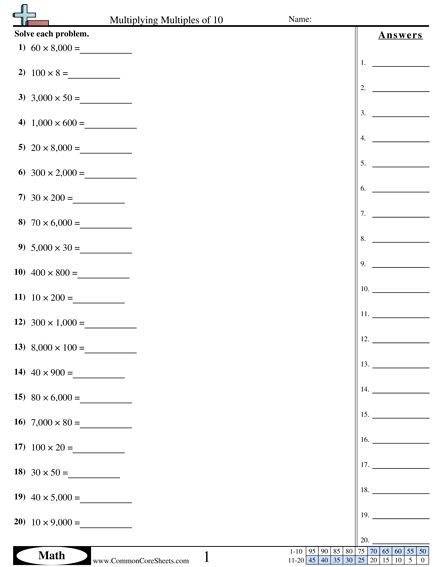 Multiplication Worksheets
