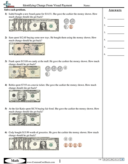Money Worksheets