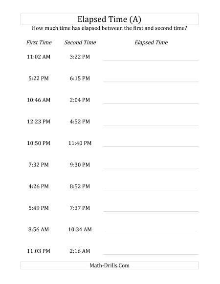 Time And Clock Worksheets