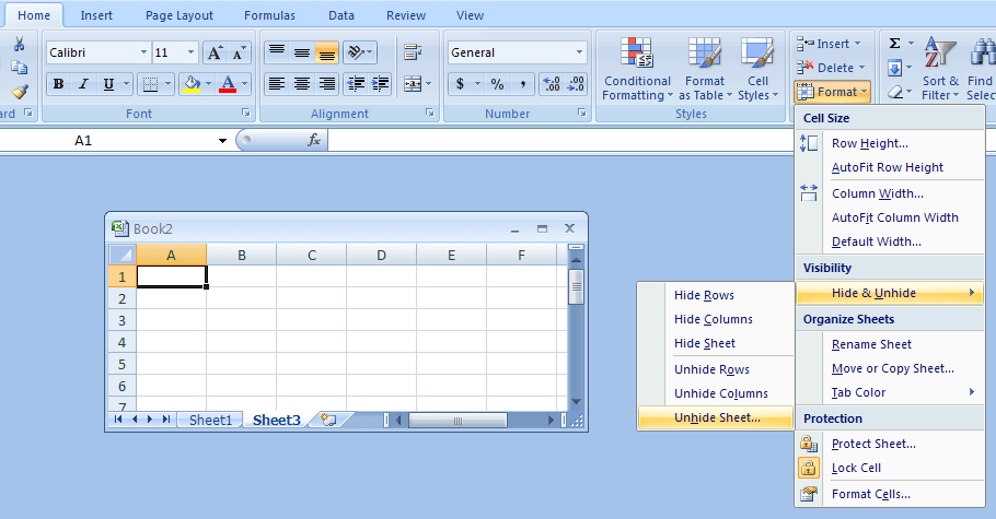 Unhide A Worksheet   Worksheet Â« Workbook Worksheet Â« Microsoft