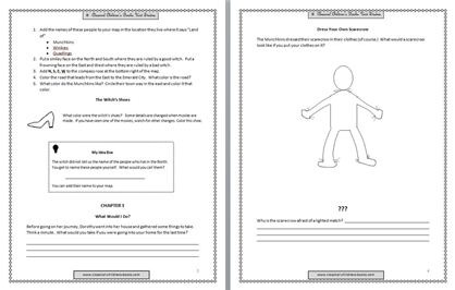 Wizard Of Oz Worksheets