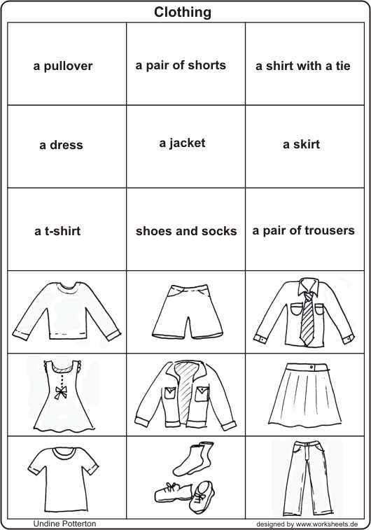 Clothing Clothes Activity Worksheet