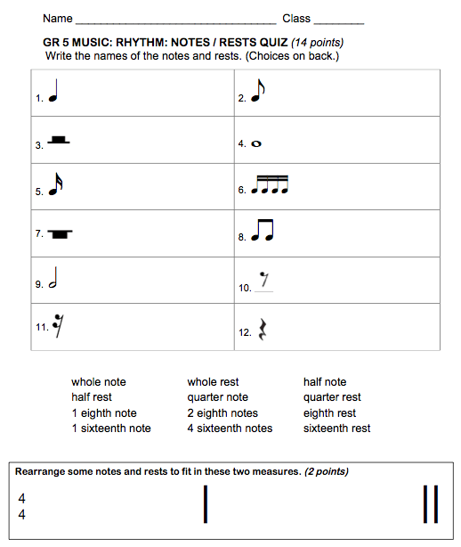 Beth's Music Notes  5th Grade Rhythm Assessments