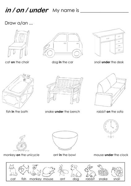 Risultati Immagini Per Preposition Worksheets In On Under