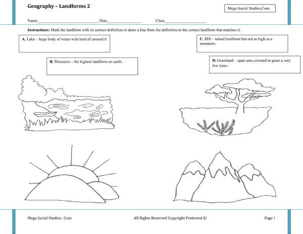 Landforms Worksheet  2
