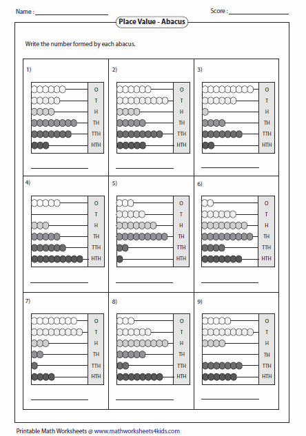 Reading Abacus Worksheets