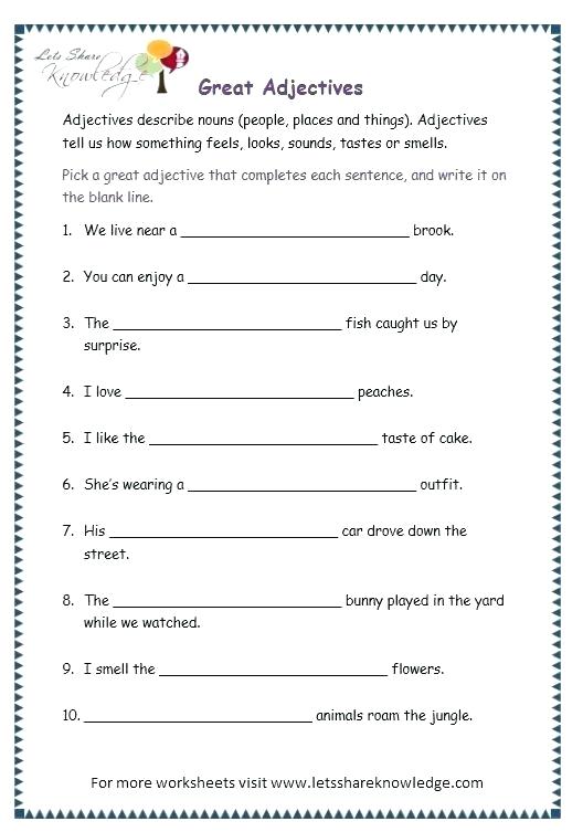 Adjectives Worksheets