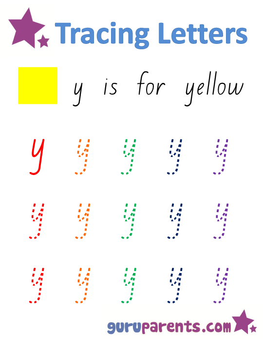 Letter Y Worksheets