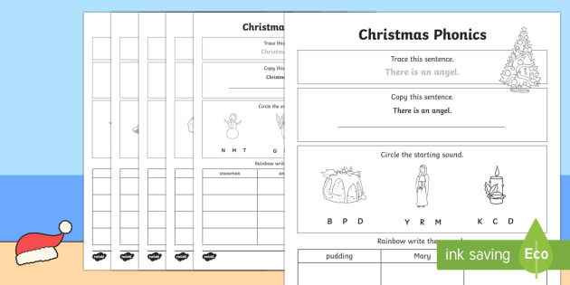 Christmas Phonics Worksheet   Worksheet