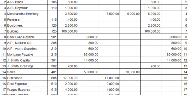 Blank Accounting Worksheets