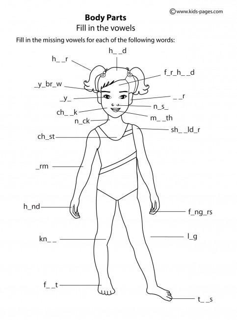 The Body Parts B&w Worksheet