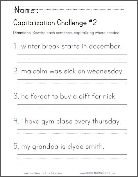 Capitalization Challenge  2