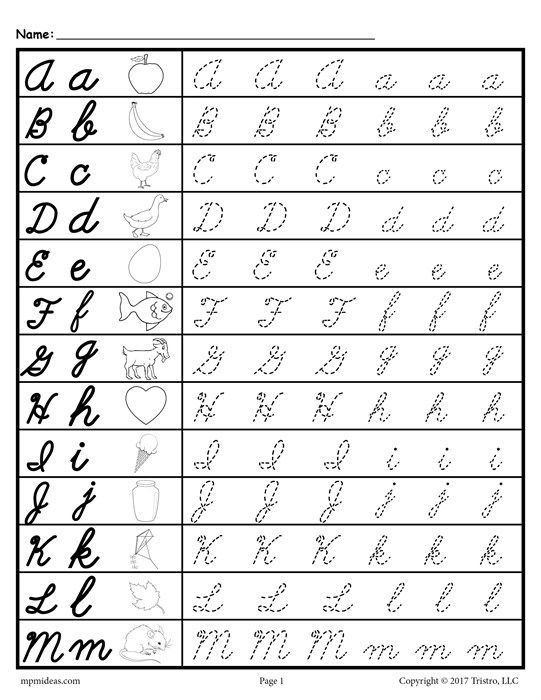 Free Cursive Uppercase And Lowercase Letter Tracing Worksheets