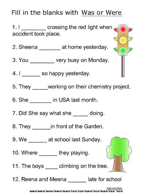 Helping Verb Worksheets For Was,were
