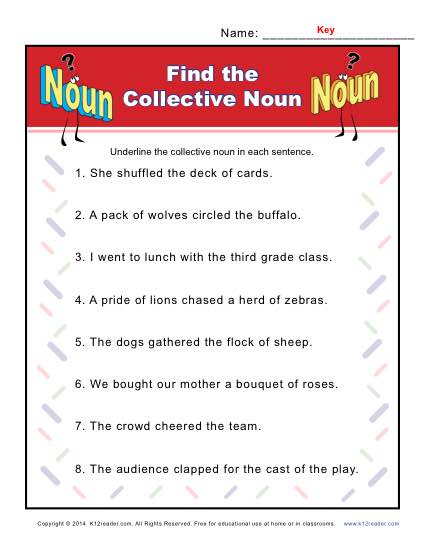 Collective Noun Worksheets