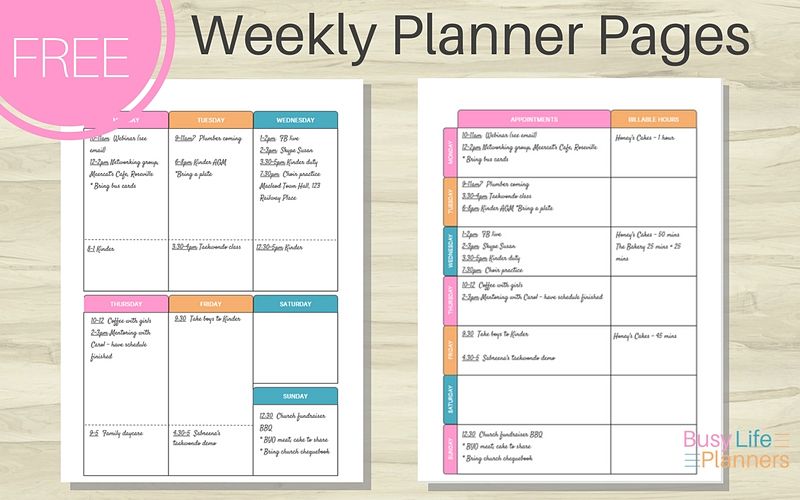 Free Weekly Planner Printable