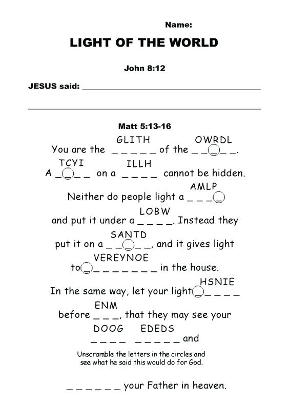 Free Printable Bible Worksheets For Youth â Worksheet Template