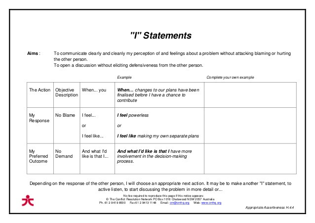 9+i Feel Statements