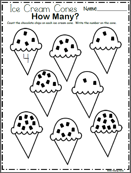 Ice Cream Counting Worksheet