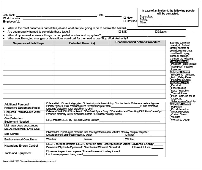 Free Job Safety Analysis Template