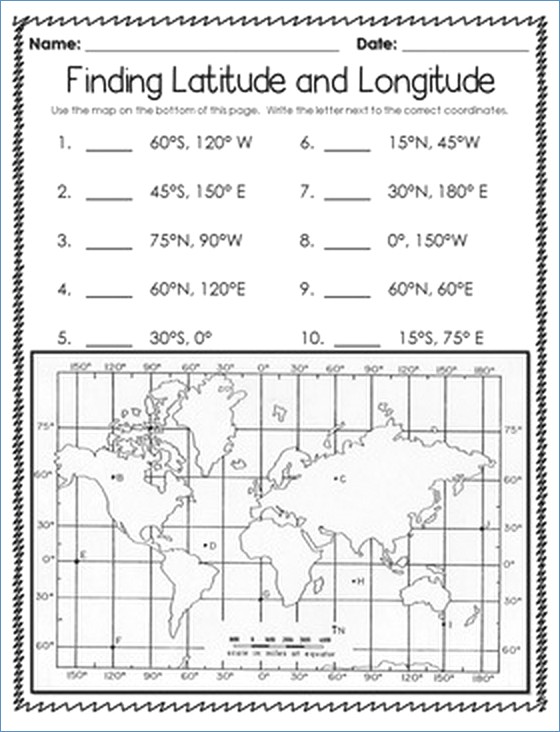 Latitude And Longitude Printable Worksheets â Worksheet Template