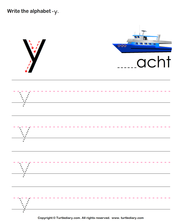 Lowercase Alphabet Writing Practice Y Worksheet