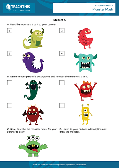 Have Got Has Got Esl Activities Games Worksheets