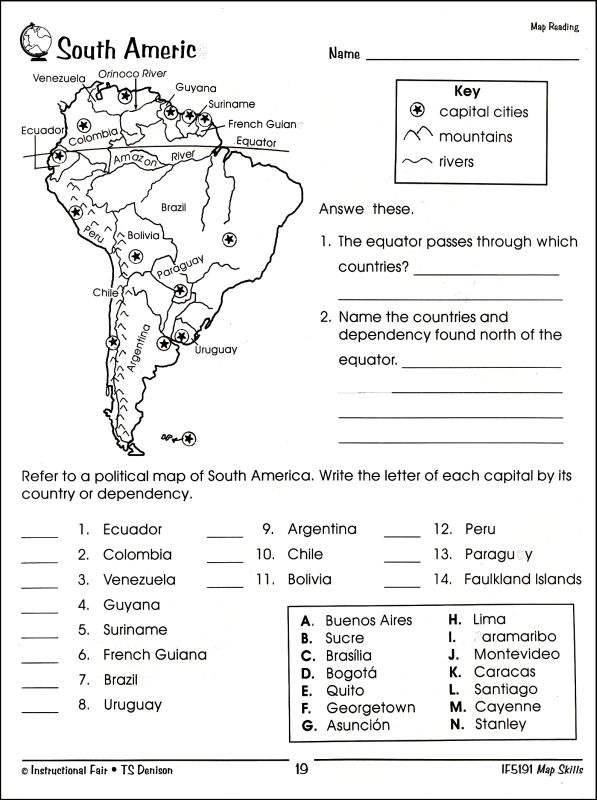 North America Map Skills Worksheets Free Map Skills Worksheet