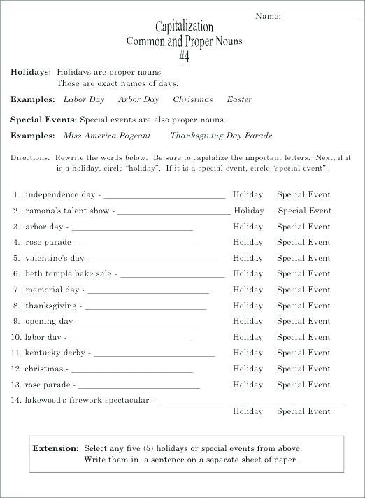Noun Worksheets Grade 3 â Tahiro Info