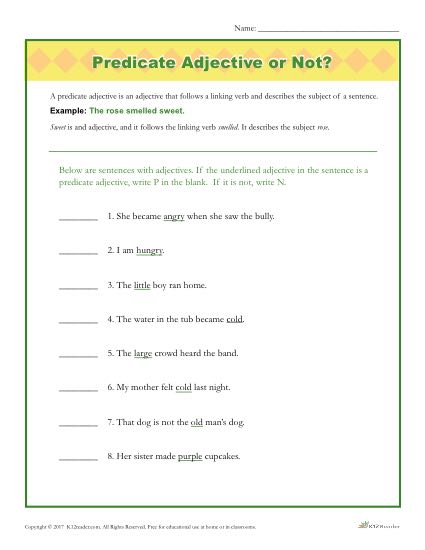 Predicate Adjective Or Not