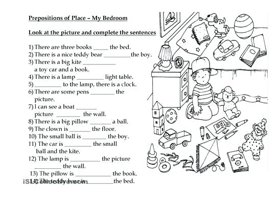 Prepositions Of Place Worksheets Preposition Worksheets
