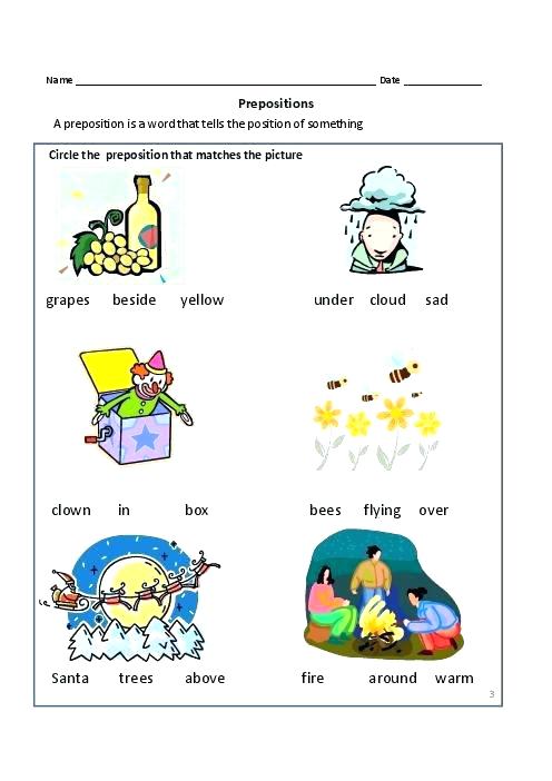 Preposition Worksheet 2 Snapshot Image Of Prepositions Place