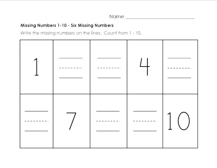 Printable Number Ng Worksheets 1 For Kindergarten Numbers 10 Esl