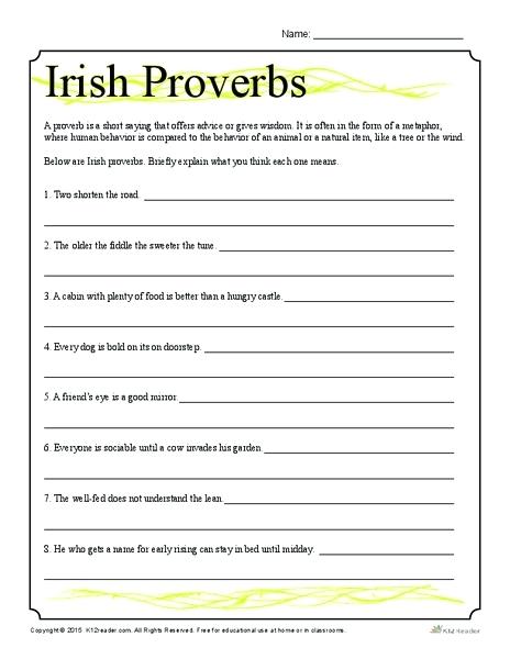 Proverbs Worksheets Worksheet For Grade Lesson Planet 3