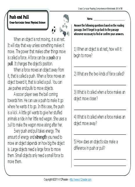 Free Reading Comprehension Worksheets For 2nd Grade