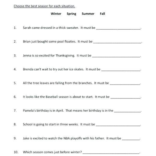 Seasons Worksheets Pdf Seasons Worksheet Months Seasons Worksheets Pdf