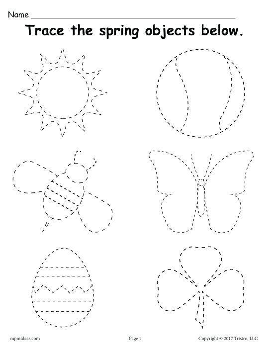 Spring Tracing Worksheet Handwriting Worksheets Kindergarten Pdf