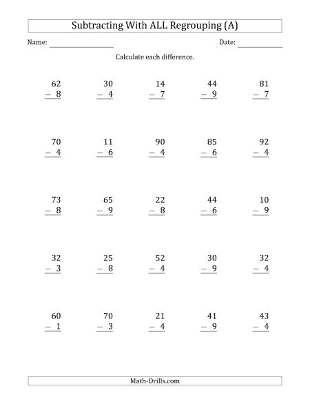 Subtraction Worksheets