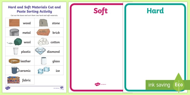 Hard And Soft Materials Cut And Paste Sorting Activity