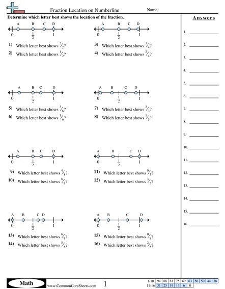 Fraction Worksheets