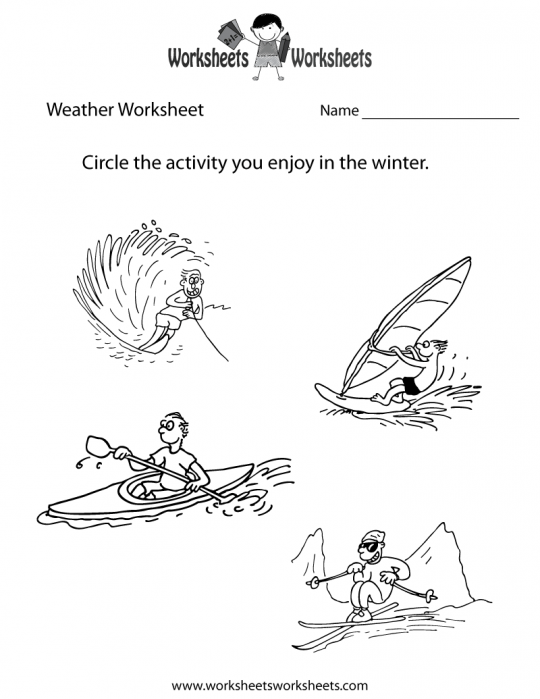Weatherheet Kindergarten Esl Free Printablesheets For Pdf Writing