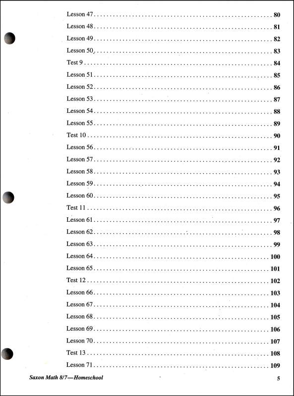 Math 8 7 Homeschool Tests And Worksheets (3rd Edition), Saxon