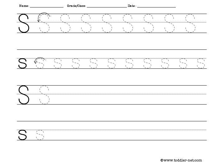 Letter S Writing Worksheets  1