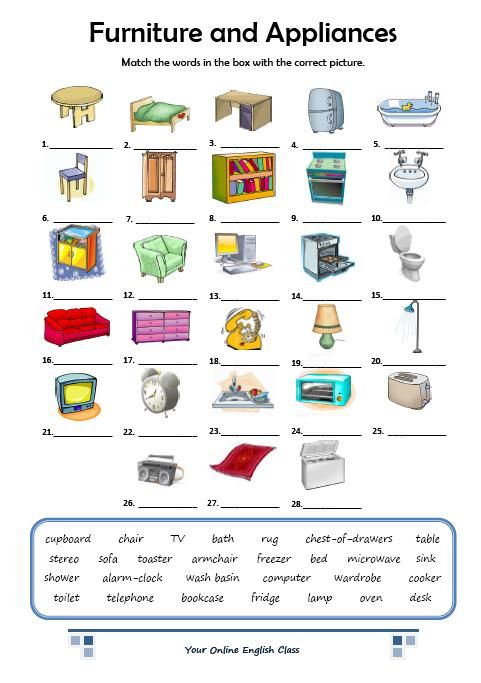 Home Vocabulary English Worksheets