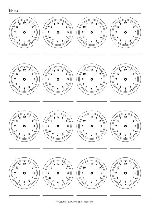 More Blank Clock Worksheets (sb11479)